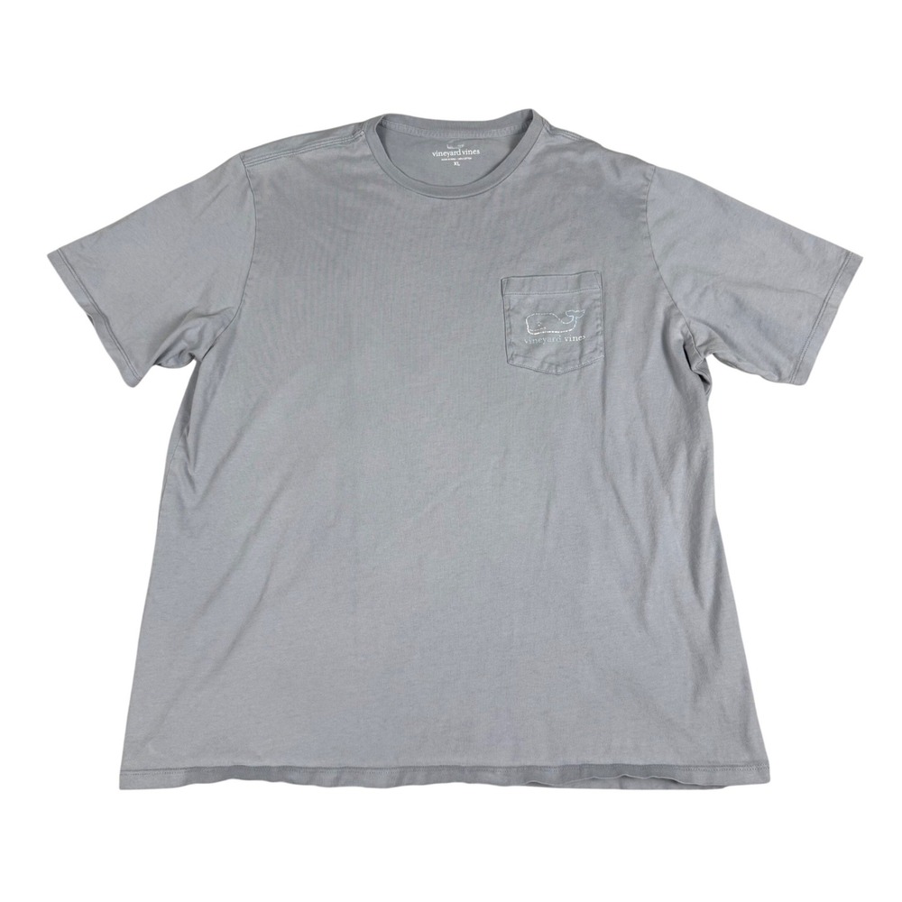 Vineyard Vines Mens XL Washed Blue Whale Pocket T-Shirt Short Sleeve Cotton